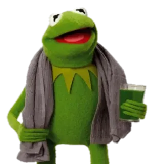 🥃 Kermit the Frog kermit, grenouille, muppets, vert, boisson, serviette, smoothie telegram sticker