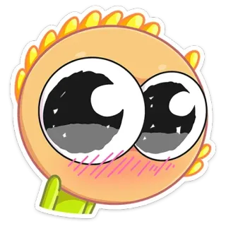 🥺 sticker, dibujos animados, lindo, personaje, ojos, amarillo, rubor whatsapp sticker