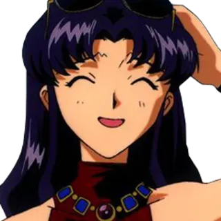 😊 Misato Katsuragi Neon Genesis Evangelion anime, Misato, Evangelion, cartoon telegram sticker