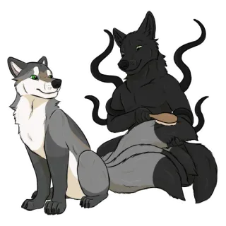 🧹 lobo, perro, aseo, animal, canino whatsapp sticker
