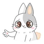 👋 konijn, konijntje, schattig, dier, cartoon telegram sticker
