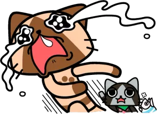 😭 Dessin animé, Chat, Pleurs, Animé, Emoji, Sticker telegram sticker