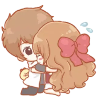 🤗 hug, love, couple, cartoon, cute, affection, romance, relationship telegram sticker