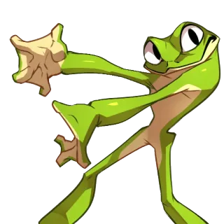 👈 grenouille, dessin animé, animal, vert, amphibien, mignon telegram sticker