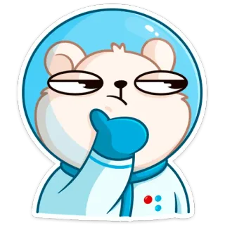 🤔 phi hành gia, gấu, hoạt hình, vũ trụ, dễ thương telegram sticker