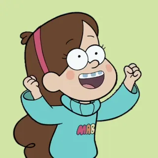 🤩 Mabel Pines Gravity Falls MAB cartoon, animated, mabel, character, gravity falls, girl, sweater telegram sticker