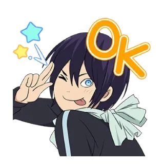 😋 Yato Noragami OK Anime, Mangá, Personagem, Engraçado, Fofo, Ok, Yato, Noragami whatsapp sticker