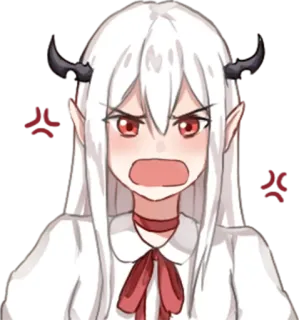 😠 gadis anime, iblis, marah, imut, kawaii, stiker telegram sticker