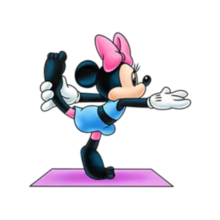 🏇 Minnie Mouse minnie, cartoni animati, yoga, disney telegram sticker