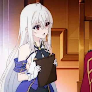 🍪 anime, woman, white hair, character, illustration telegram sticker