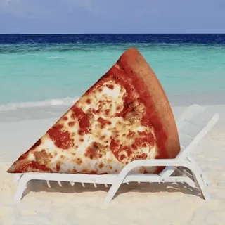 🍕 pizza, beach, food, chair, ocean, relaxation whatsapp sticker