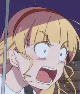 😱 Anime, Schockiert, Überrascht, Cartoon, Mädchen telegram sticker