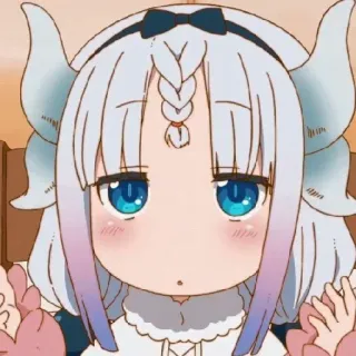 💕 Kanna Kamui Miss Kobayashi's Dragon Maid Anime, Kanna, Kanna Kamui, Drago, Carino, Kawaii, Miss Kobayashi's Dragon Maid telegram sticker