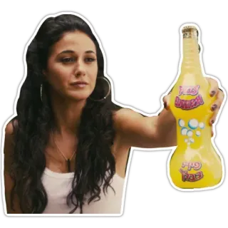 🍹 פריז פז Persona, Mujer, Bebida, Botella amarilla, Soda telegram sticker