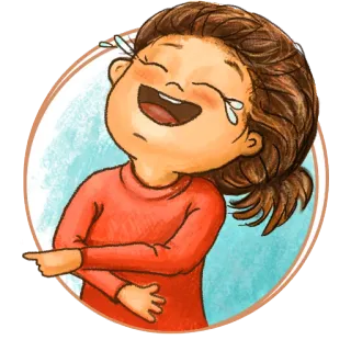 😂 rire, dessin animé, femme, joie, content(e), émotion whatsapp sticker