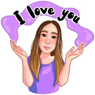 🥰 I love you miłość, słodki, dziewczyna, powitanie, wiadomość, kreskówka telegram sticker