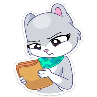 👩‍💼 gato, dibujos animados, animal, pegatina, lindo, ilustración whatsapp sticker