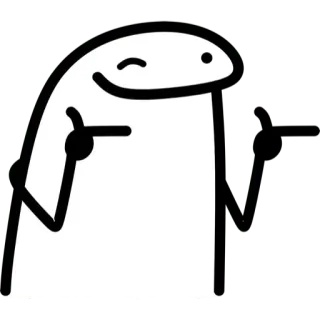 😉 卡通, 角色, 简单, 眨眼, 指着 telegram sticker