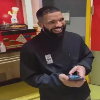 💡 Drake Drake, Rapper, Musicista, Celebrità, Sorriso, Felice telegram sticker