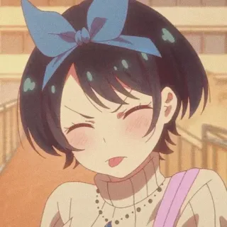 😝 anime, ragazza, sorriso, carina, cartone animato, femmina, personaggio telegram sticker