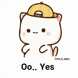 😘 Oo.. Yes 고양이, 귀여운, 만화, 스티커, 귀여워 whatsapp sticker