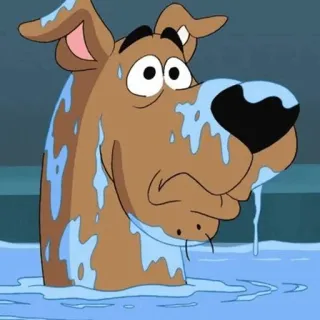 🐶 Scooby-Doo cartoon, dog, scooby-doo, animal, bathing, wet telegram sticker
