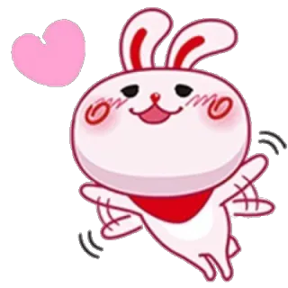 💖 rabbit, cute, heart, sticker, cartoon, pink, adorable telegram sticker
