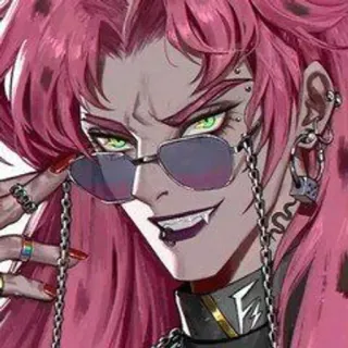 🐸 Anime, Charakter, Sonnenbrille, Zähne, Schmuck telegram sticker
