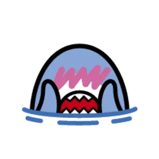 🐯 squalo, carino, animale, cartone animato, mare whatsapp sticker