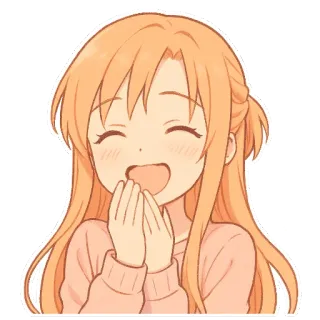 🤣 Аниме, Девушка, Милая, Мультфильм, Счастливый, Улыбка whatsapp sticker