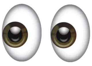 👀 eyes, emoji, looking, googly eyes telegram sticker