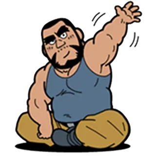 👋 desenho animado, homem, sentado, personagem, anime, acenando, alegre telegram sticker