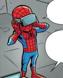 🕸 Spider-Man super-herói, quadrinhos, VR, Marvel, óculos telegram sticker