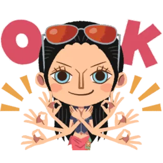 👌 Nico Robin One Piece OK anime, one piece, nico robin, ok, sticker, manga telegram sticker