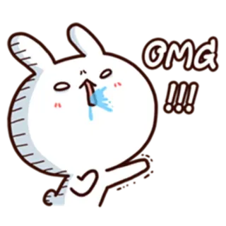 😟 OMG !!! Hase, Ausdruck, OMG, Schock, süß, Cartoon telegram sticker