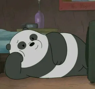 ✨ Panda We Bare Bears dibujo animado, oso, panda, acostado, cansado telegram sticker