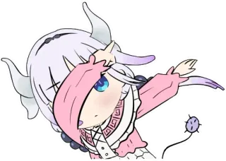 😊 Kanna Kamui Miss Kobayashi's Dragon Maid Anime, Drago, Carino, Kanna Kamui, Miss Kobayashi's Dragon Maid, Kawaii telegram sticker