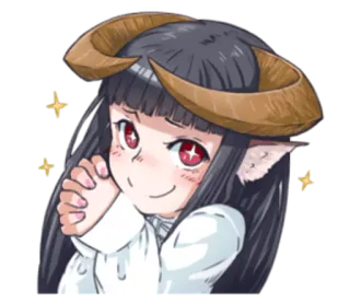 😊 Anime, Dämon, Mädchen, Niedlich, Hörner, Glitzer telegram sticker