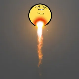 😡 emoji, meme, funny, rocket, fire, exhaust, offensive telegram sticker