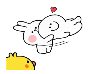 😁 кролик, слон, цыпленок, мультфильм, любовь, милый telegram sticker