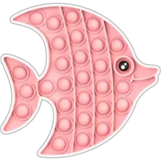 🐠 pesce, pop it, fidget toy, giocattolo sensoriale, rosa, giocattolo whatsapp sticker
