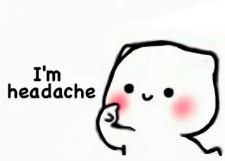 😩 I'm headache Desenho animado, Fofo, Dor de cabeça, Sticker, Kawaii telegram sticker