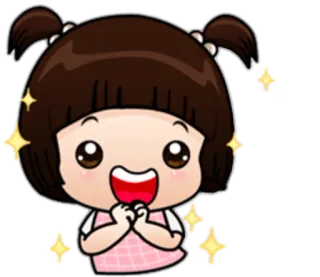 😃 Anime, Mädchen, Süß, Glitzernd, Cartoon, Kawaii, Fröhlich telegram sticker