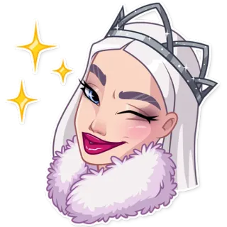 😉 mulher, rainha, personagem, desenho animado, ilustração, brilho, piscadela telegram sticker