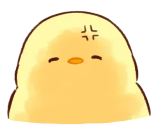 🤩 enfadado, pollito, lindo, dibujos animados, amarillo, pájaro, emoji whatsapp sticker