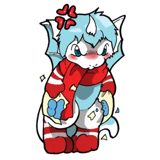 👎 naga, imut, syal, kartun, binatang, kawaii telegram sticker