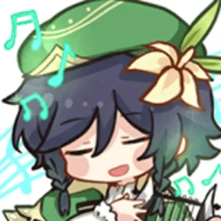 ☺️ Venti Genshin Impact anime, game, genshin impact, venti, character, music, chibi telegram sticker