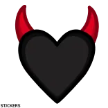🖤 diable, coeur, mal, cornes, amour, sombre telegram sticker