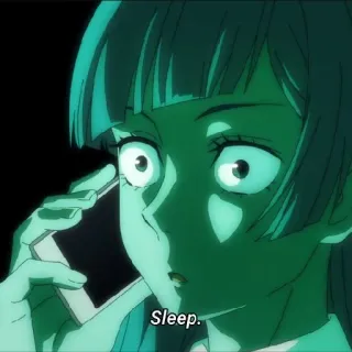 😮 Sleep. anime, chica, dormir, teléfono telegram sticker
