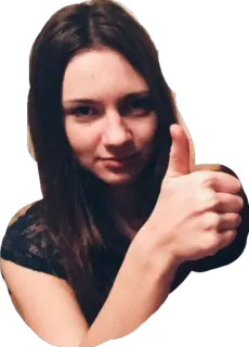 😐 mujer, chica, retrato, pulgares arriba, positivo telegram sticker